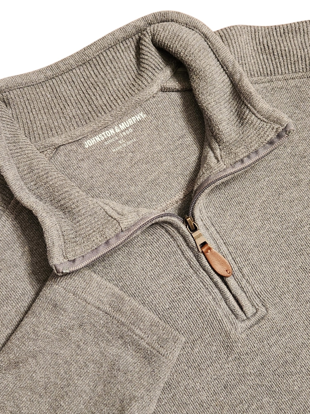 Johnston & Murphy Men's Classic Gray Size XL Quarter-Zip Pullover Sweater Jacket